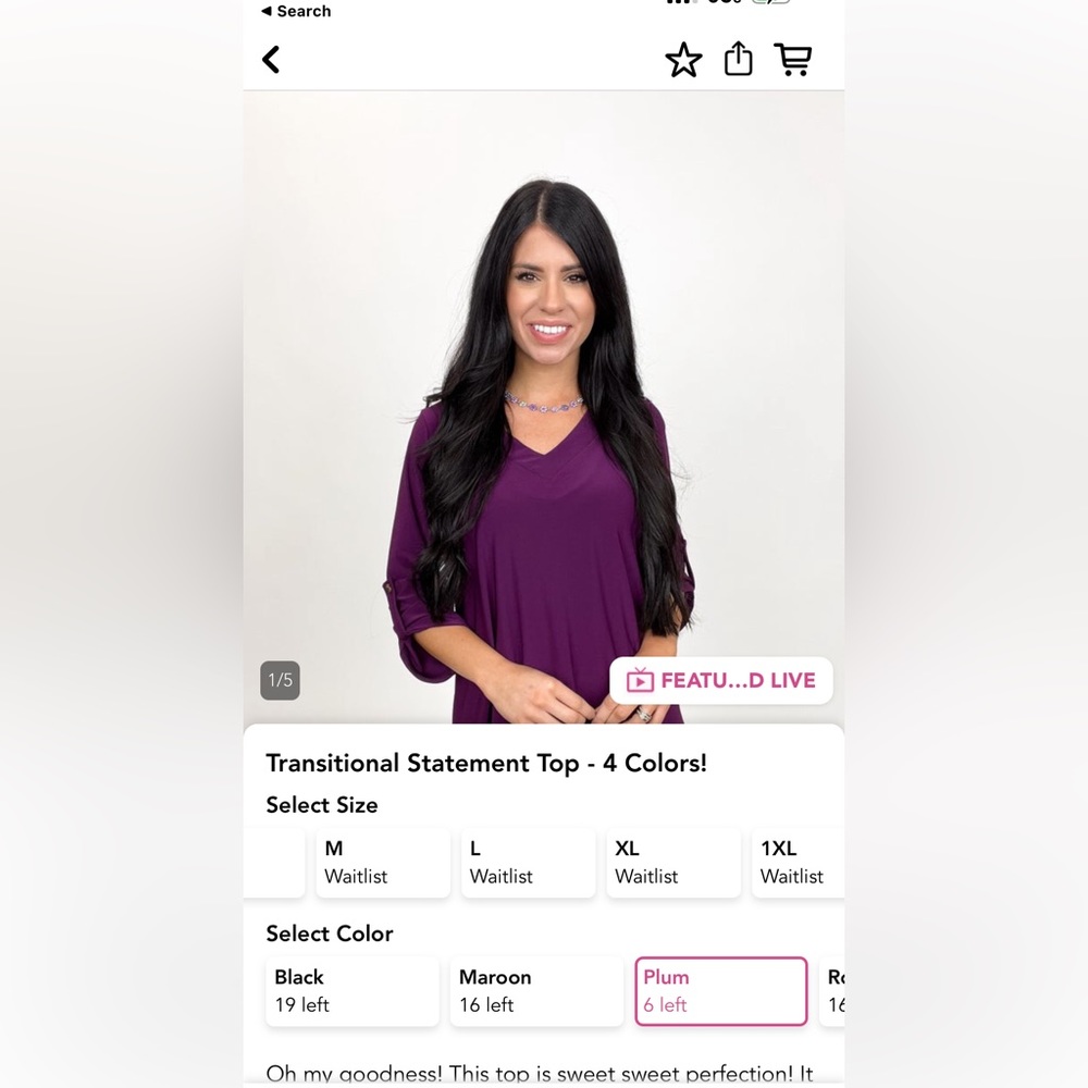 WHITE BIRCH BRAND NEW PLUM PURPLE GABBY TOP MEDIUM